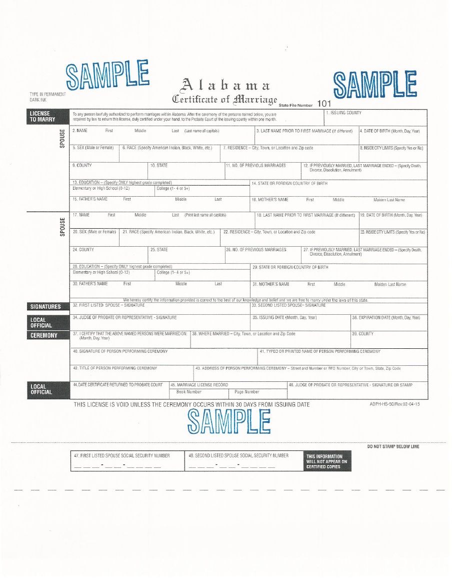 New marriage certificate design for Alabama after court rulings Americus TimesRecorder