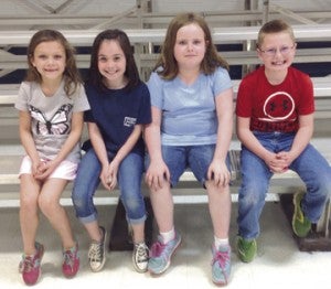 The Second Grade Principal’s Honor Roll at Schley County Elementary School for the Third Nine Weeks are Taryn Jacobs, Laura Lee Bush, Madison Manning, Brody Elliott.
