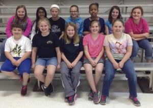 Those named to the Fourth Grade Honor Roll at Schley County Elementary School for the Third Nine Weeks are front row: Simon Hill, Sariah Hathaway, Amelia Harnage, Mary DeLoach, Morgan Belmont; and back row: Maggie Taylor, Reanna Patel, Kaylee Taylor, Madison Taylor, Charity Smith, Madison Sellars, Sara Beth Murray.Not pictured: Harleigh James.