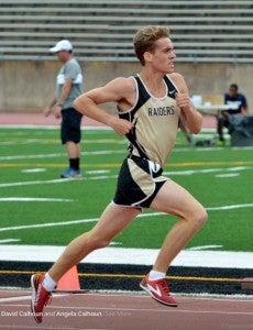 Photo by David Calhoun: Southland’s Wright Calhoun broke the school record for the 1600-meter run at the state championship meet in Albany. Calhoun was the highest overall scorer for the Raiders.