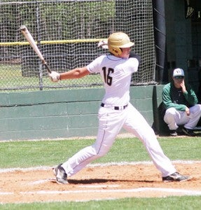 ATR File Photo:   Southland’s Harrison Bell recovers from a powerful swing during a 2016 contest in Americus. Bell was named All-Region honorable mention for his role on the Raiders’ baseball team during the 2016 season.