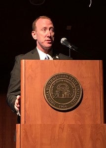 GSW Interim President Charles Patterson, Ph.D., addressed the students.