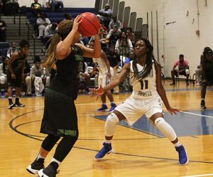 MICHAEL MURRAY I ATR:   ASHS’ De’Asia Ford prepares to go in for a steal during the Lady Panthers’ Dec. 21 tilt against the Monroe Lady Tornadoes at the Panther Den in Americus.