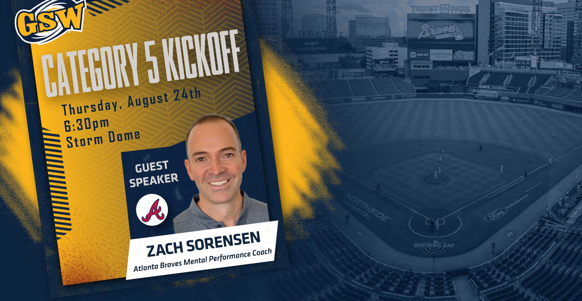 Atlanta Braves Zach Sorensen to kick off GSW’s Category Five event
